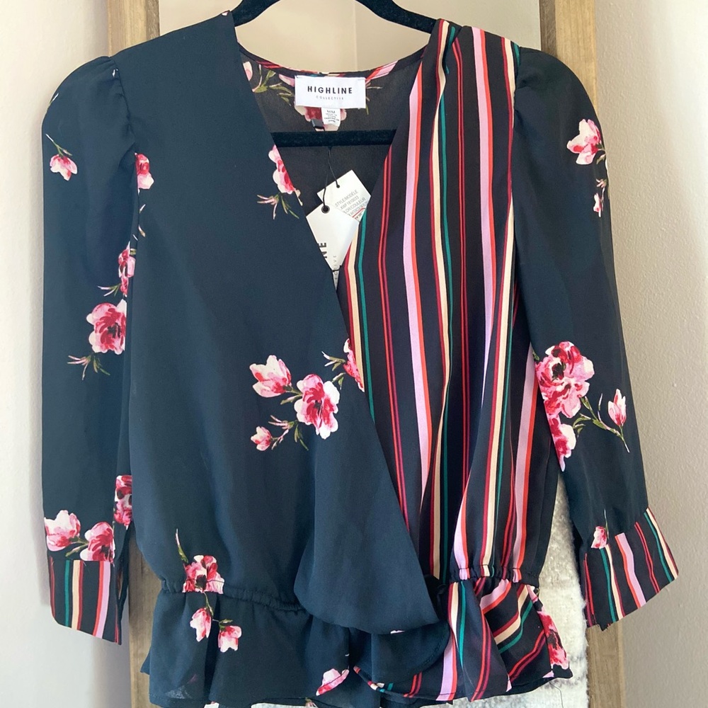 Women’s floral/striped top